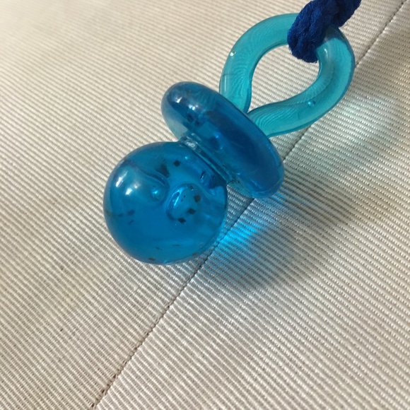BUNDLE BONUS: Vintage 90s Pacifier Necklace, Blue | Good - Picture 2 of 6